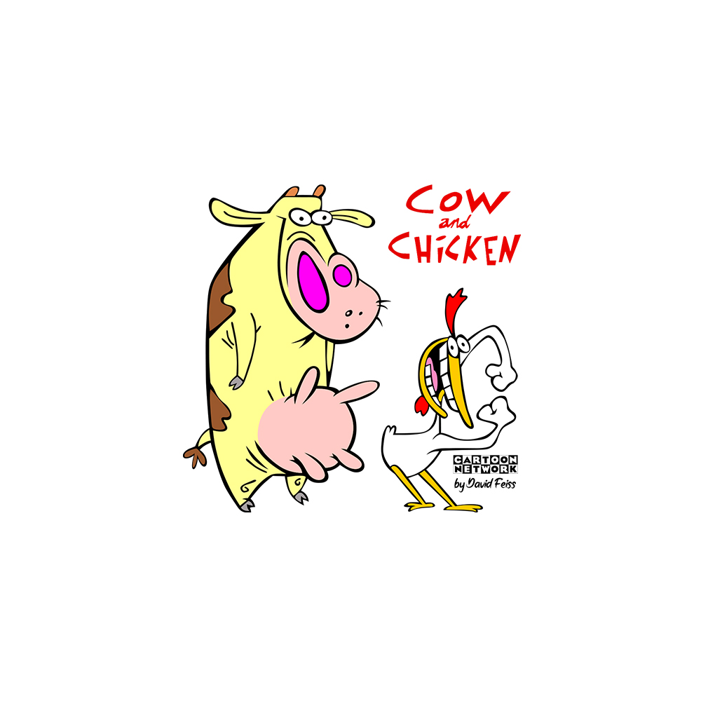 Cartoon Cow and Chicken
